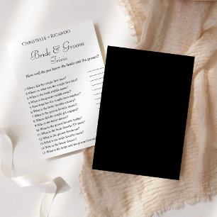 Papier Jeu de douche nuptiale pour mariée et mariée noire