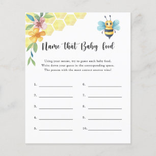 Papier Jeu de douche pour bébé - Nommez ce bébé Abeille
