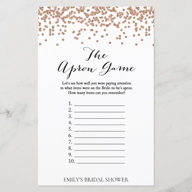 Papier Jeu de douche rose Gold Brida - Jeu Apron (Devant)