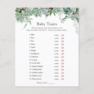 Papier Jeu de douche Succulent et Eucalyptus Baby Traits