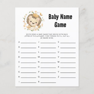 Papier Jeu de douche Whimsical Lion King Baby Name