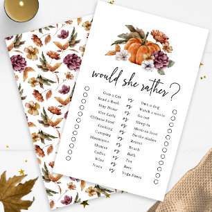 Papier Jeu de "Elle préférerait" d'automne