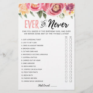 Papier Jeu de fête d'anniversaire modifiable Ever ou Neve