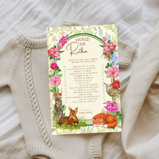 Papier Jeu de fête d'anniversaire sauvage en forêt