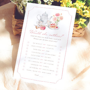 Papier Jeu de fête de mariage English Garden Tea Party