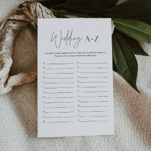 Papier Jeu de Fête des mariées A-Z Mariage HARLOW