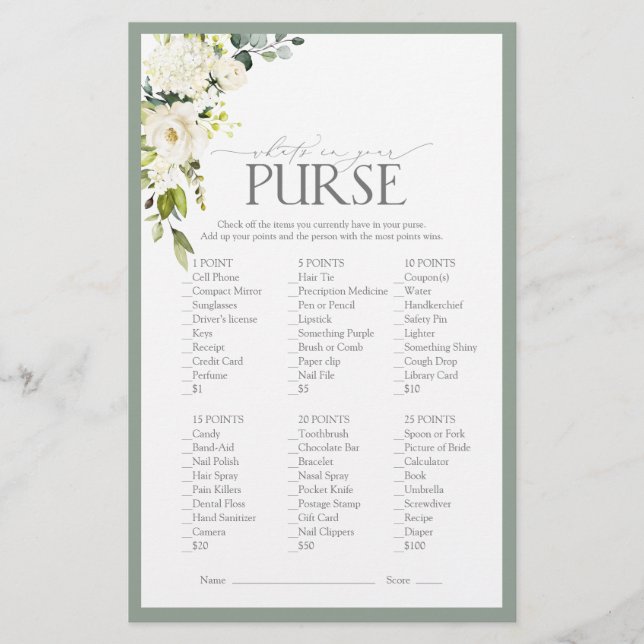 Papier Jeu de Fête des mariées blanc gris vert (Devant)