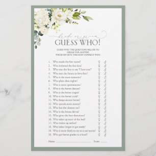 Papier Jeu de Fête des mariées blanc gris vert