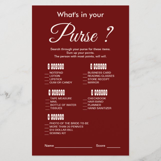 Papier Jeu de Fête des mariées Bourgogne moderne et éléga (Dos)