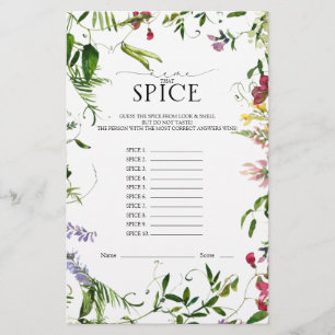Papier Jeu de Fête des mariées d'aquarelle Fleur sauvage