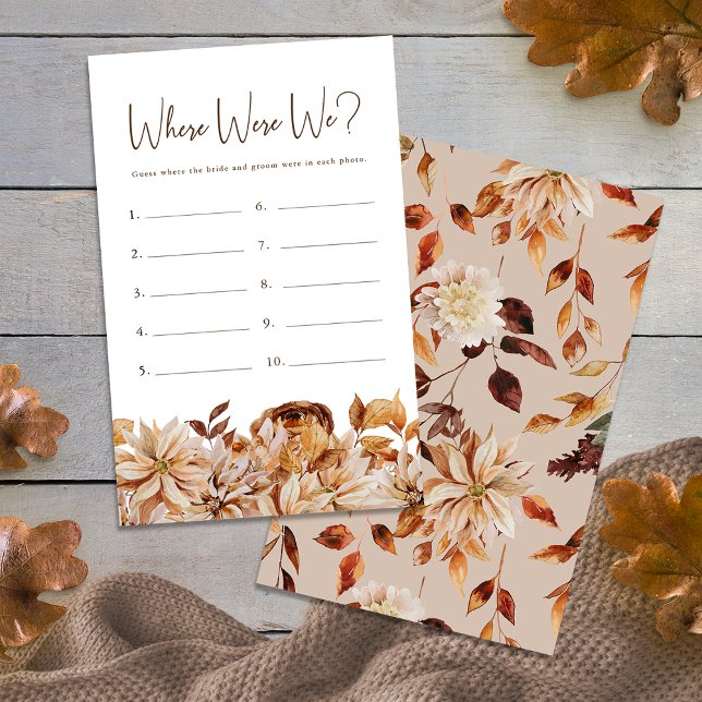 Papier Jeu de Fête des mariées d'automne (Autumn Bridal Shower Game
)