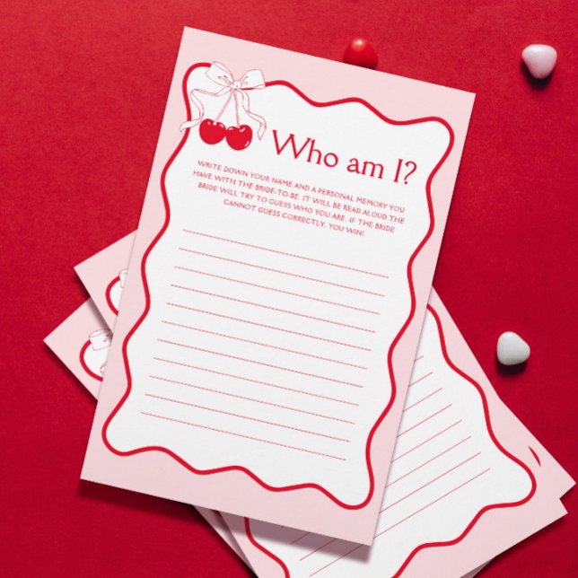 Papier Jeu de Fête des mariées de cerises rouges et roses (Créateur téléchargé)