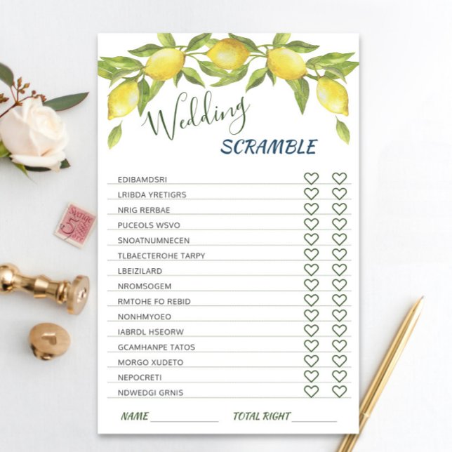 Papier Jeu de Fête des mariées de citrons doux et verdure (Créateur téléchargé)