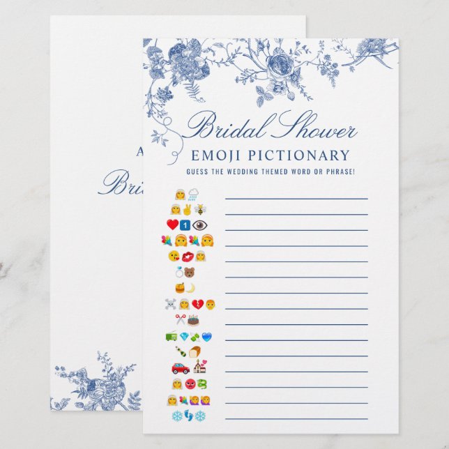 Papier Jeu de Fête des mariées de Jardin Victorian Blue (Devant / Derrière)