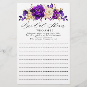 Papier Jeu de Fête des mariées d'or violet royal