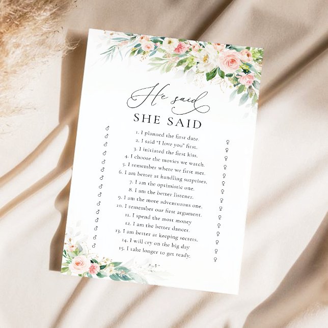 Papier Jeu de Fête des mariées Ethereal Blush Rose Roses (Créateur téléchargé)