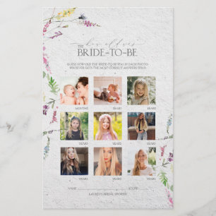 Papier Jeu de Fête des mariées fleur sauvage aquarelle