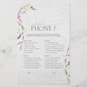 Papier Jeu de Fête des mariées fleur sauvage aquarelle