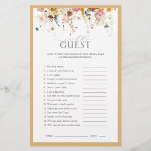 Papier Jeu de Fête des mariées fleur sauvage Jaune élégan