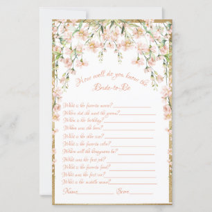 Papier Jeu de Fête des mariées florale rose