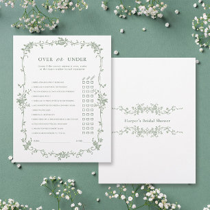 Papier Jeu de Fête des mariées Sage Green 'Over or Under'