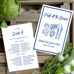 Papier Jeu de fête prénuptiale 'Boire si bleu bleu et bla