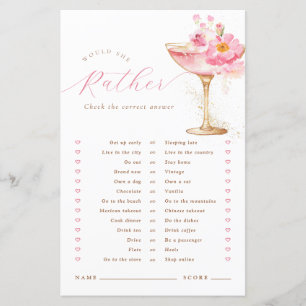 Papier Jeu de fête prénuptiale florale Petals and Prosecc