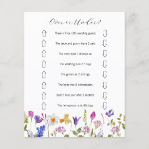 Papier Jeu de fleur sauvage supérieur ou inférieur à la F