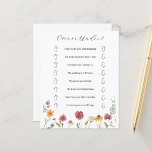 Papier Jeu de fleur sauvage supérieur ou inférieur à la F