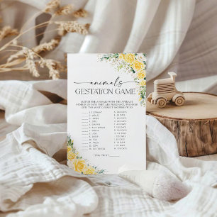 Papier Jeu de gestation d'animaux Fête prénatale fleurs j