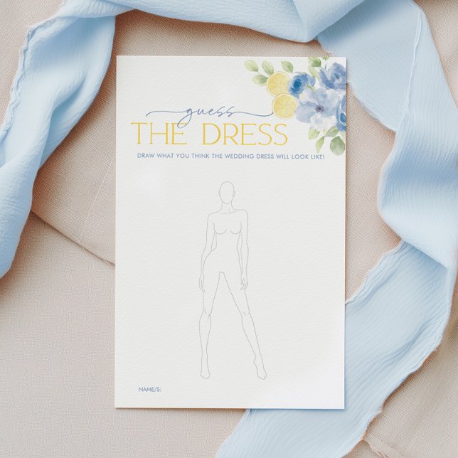 Papier Jeu de la douche de mariée Devinez la robe Le coup (Guess the Dress! Bridal Shower Game)