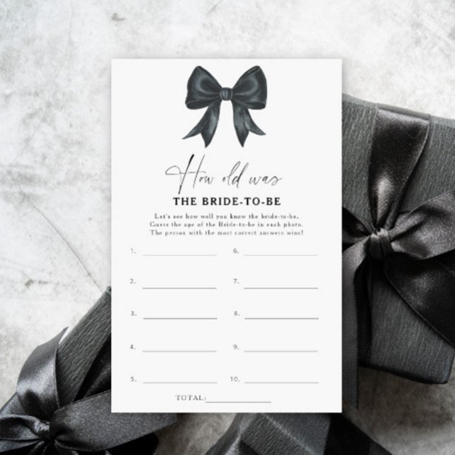 Papier Jeu de l'âge de la future mariée Black Bow (Créateur téléchargé)