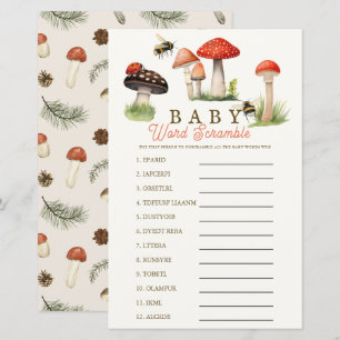 Papier Jeu de lettres mêlées Bébé Petit Garçon Champignon