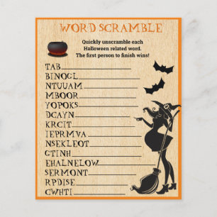 Papier Jeu de lettres mélées pour Baby Shower Halloween S