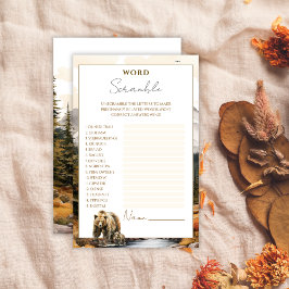Papier Jeu de lettres mêlées pour Baby Shower Woodland Be