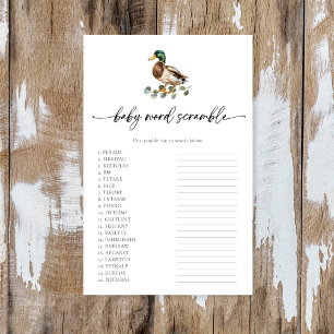 Papier Jeu de lettres pour Baby Shower de bébé canard col