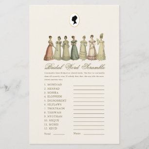 Papier Jeu de mariage désordre de mots pour femmes de la