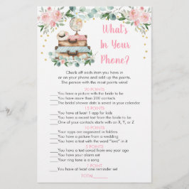 Papier Jeu de mariage Floral Travel Bridal What's In Your