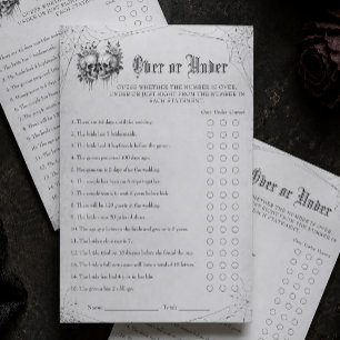 Papier Jeu de mariage gothique Halloween Over ou Under