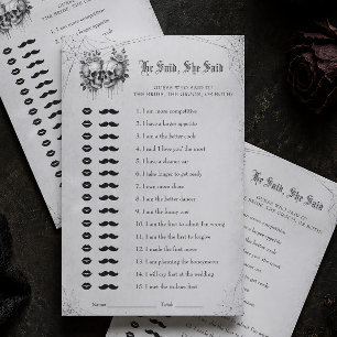 Papier Jeu de mariage Halloween Il a dit Elle a dit