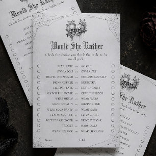 Papier Jeu de mariage Halloween 'Préférerait-Elle' pour e