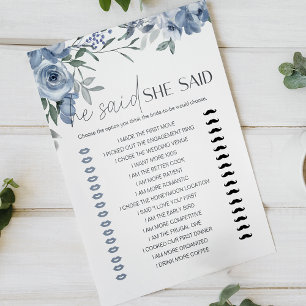Papier Jeu De Mariage Il A Dit Qu'Elle A Dit Dusty Blue F