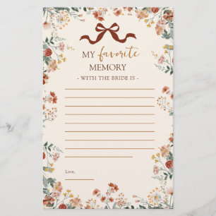 Papier Jeu de mémoire de fleurs sauvages d'automne à nœud
