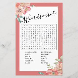 Papier Jeu de mots cachés pour enterrement de vie de jeun