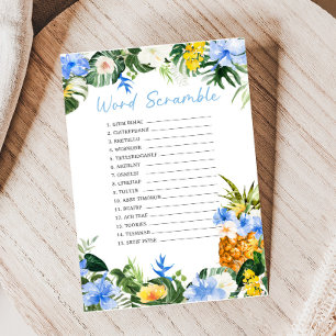 Papier Jeu de mots mêlés Baby Shower Aloha Ananas