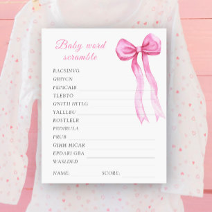Papier Jeu de mots mêlés baby shower thème ruban