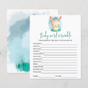 Papier Jeu de mots mêlés Bunny Baby Jeu de Baby Shower