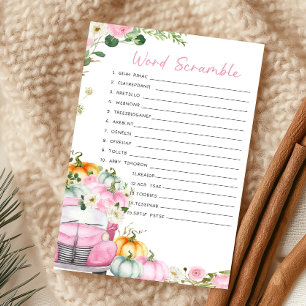 Papier Jeu de mots mêlés camion rose citrouille d'automne