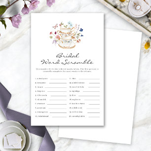 Papier Jeu de mots mêlés de mariage au thé