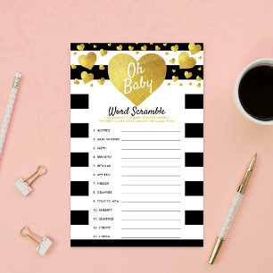 Papier Jeu de mots mêlés pour Baby Shower Little Sweethea